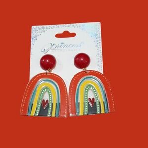 Retro Rainbow Arch Statement Earrings 🌈❤️